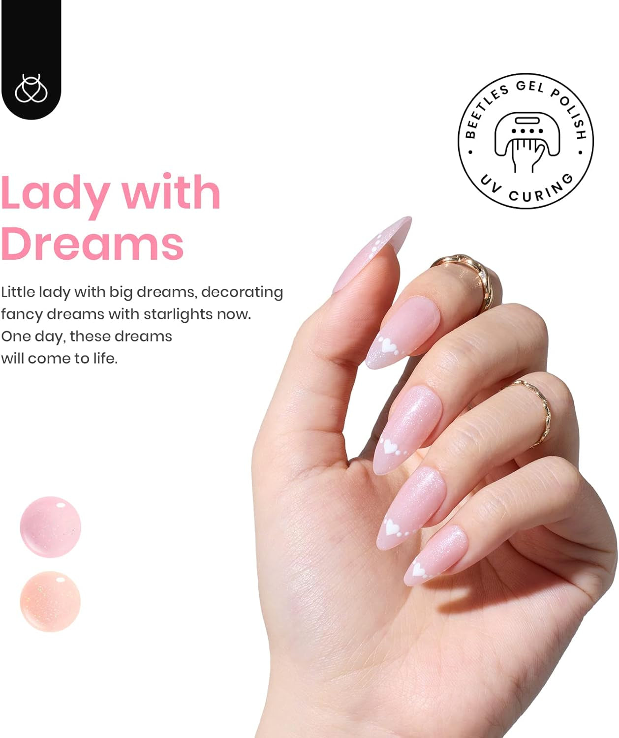 Gel Polish 6 Pcs Jelly Shimmer Giltter Nails Lady with Dreams Collection Transparent Pink Beige Gel Nail Art Soak off Nail Uv Lamp Needed Diy Spring Nail Art Manicure
