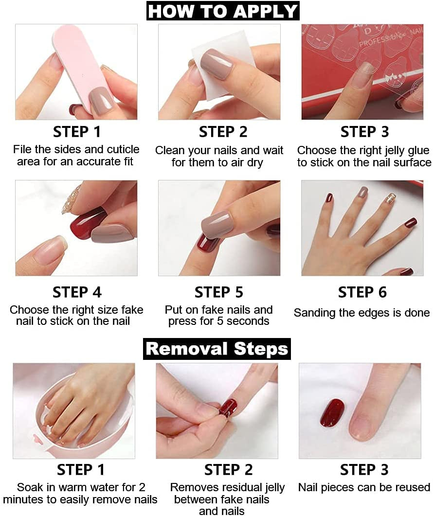 French Press on Nails Oval Glossy Fake Nails Short White False Nails Full Cover Prom Nails for Women and Girls 24Pcs/Set